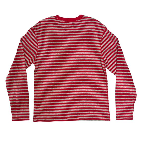 Old Navy Men's Red Stripe Henley Shirt Sz L Casual Weekend Basic Soft Knit Top - Picture 10 of 10